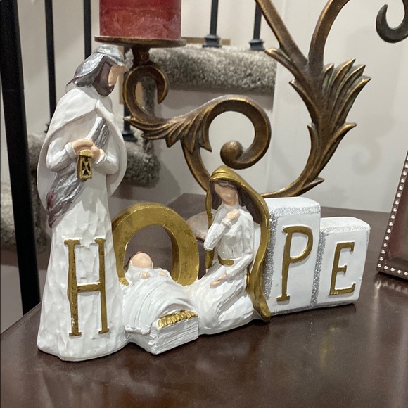 Source Unknown Other - “Hope” Holy Family Nativity Block Figurine!